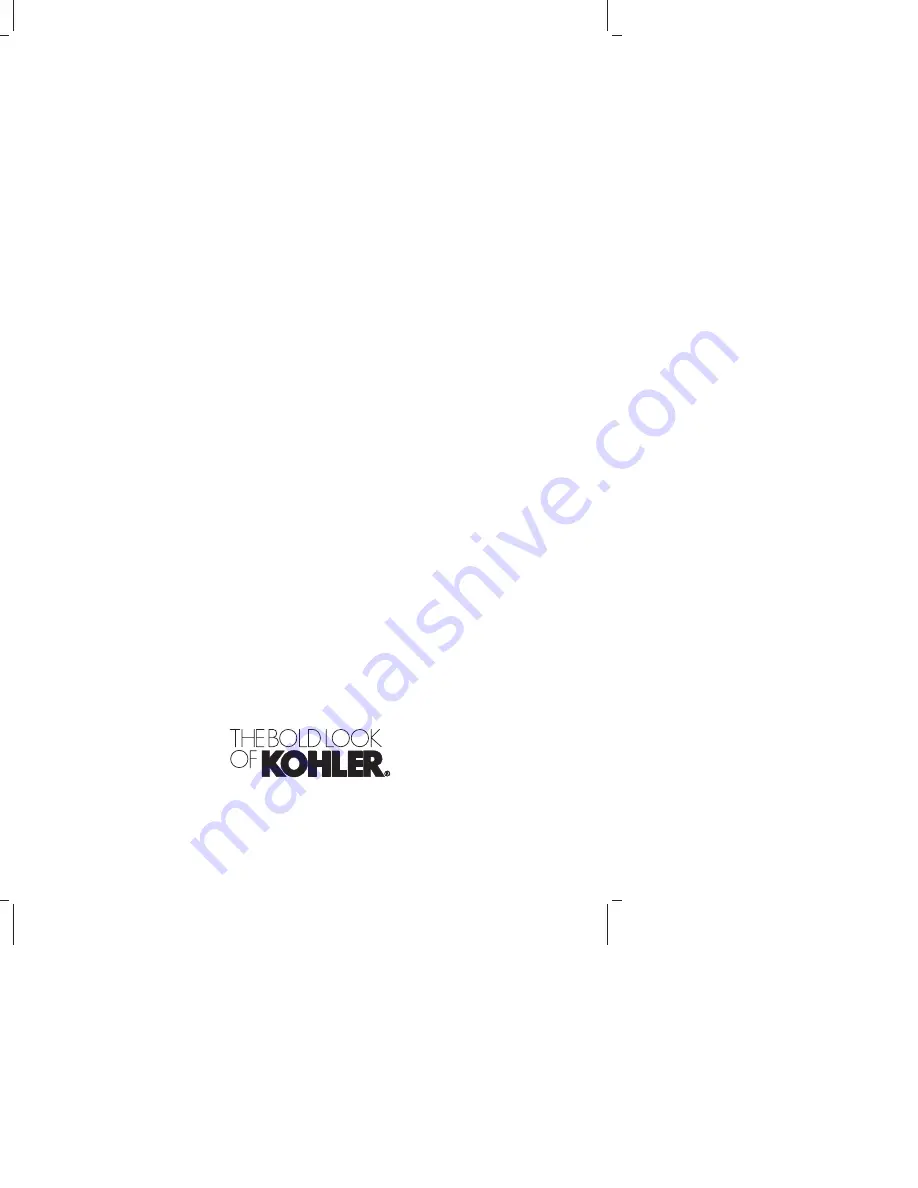 Kohler K4915 Installation Manual Download Page 20