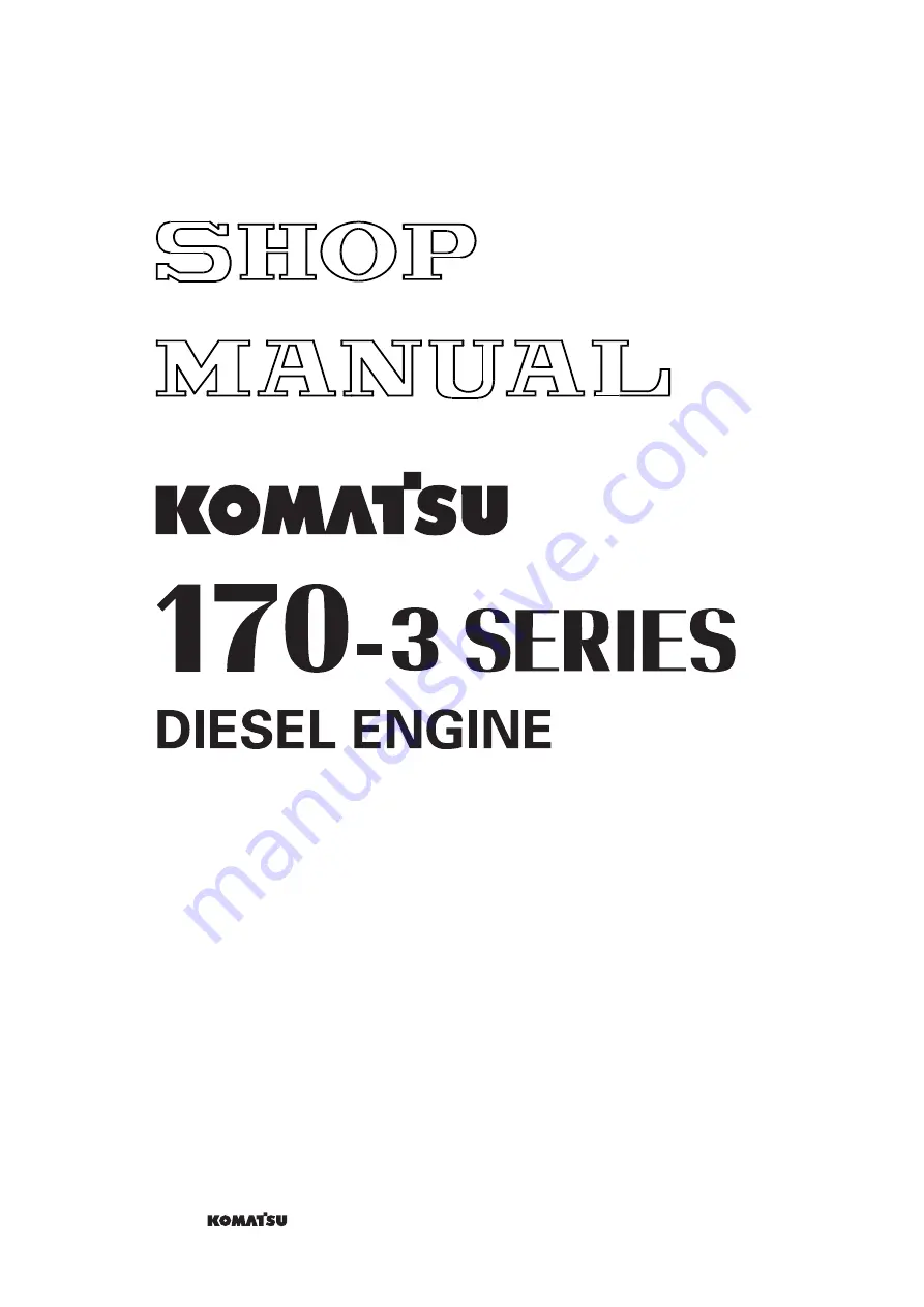 Komatsu 170-3 Series Скачать руководство пользователя страница 1