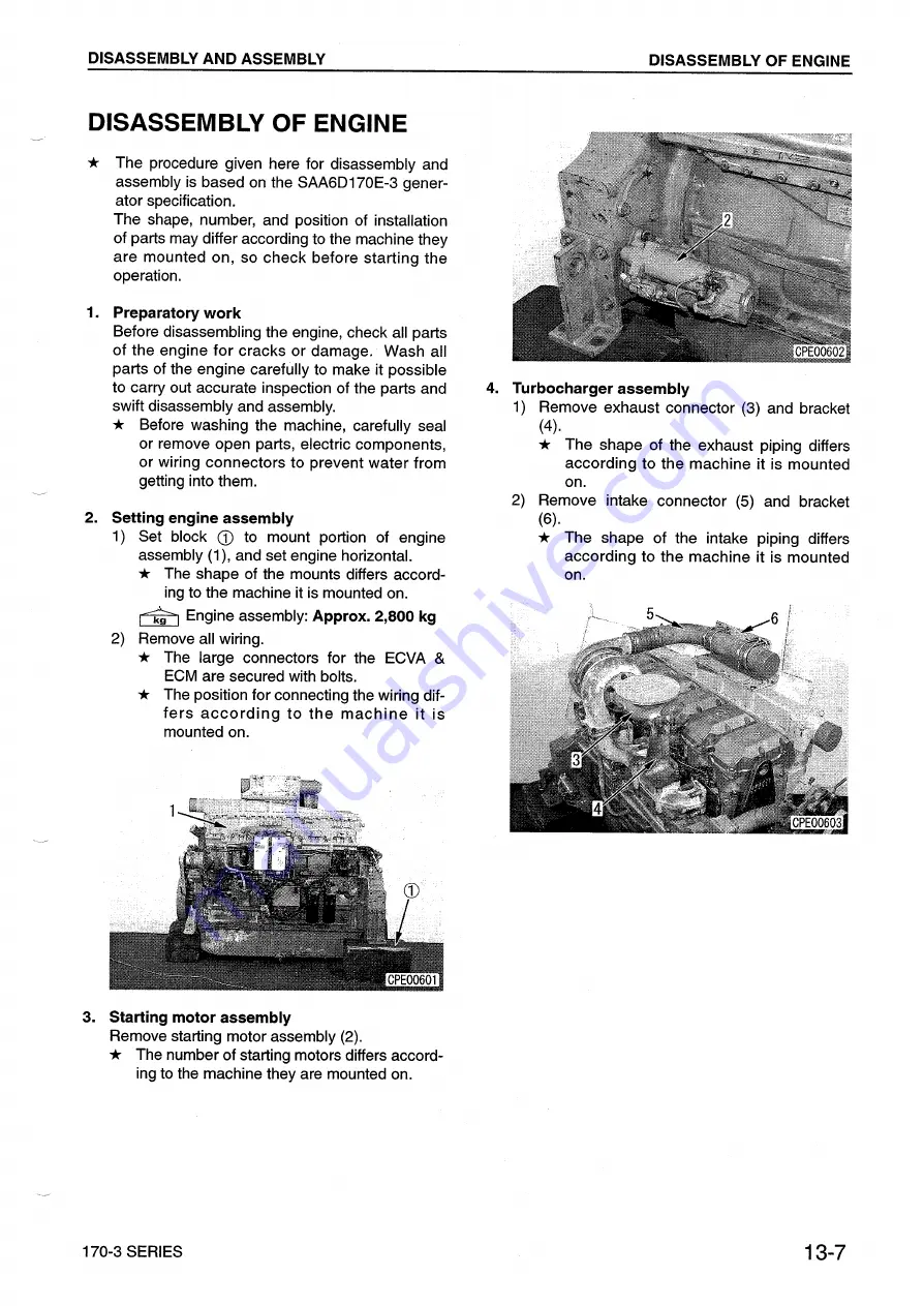 Komatsu 170-3 Series Shop Manual Download Page 324