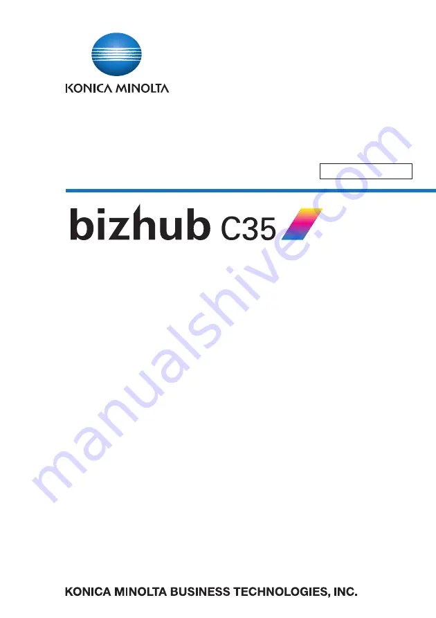 Konica Minolta bizhub C35 Service Manual Download Page 1