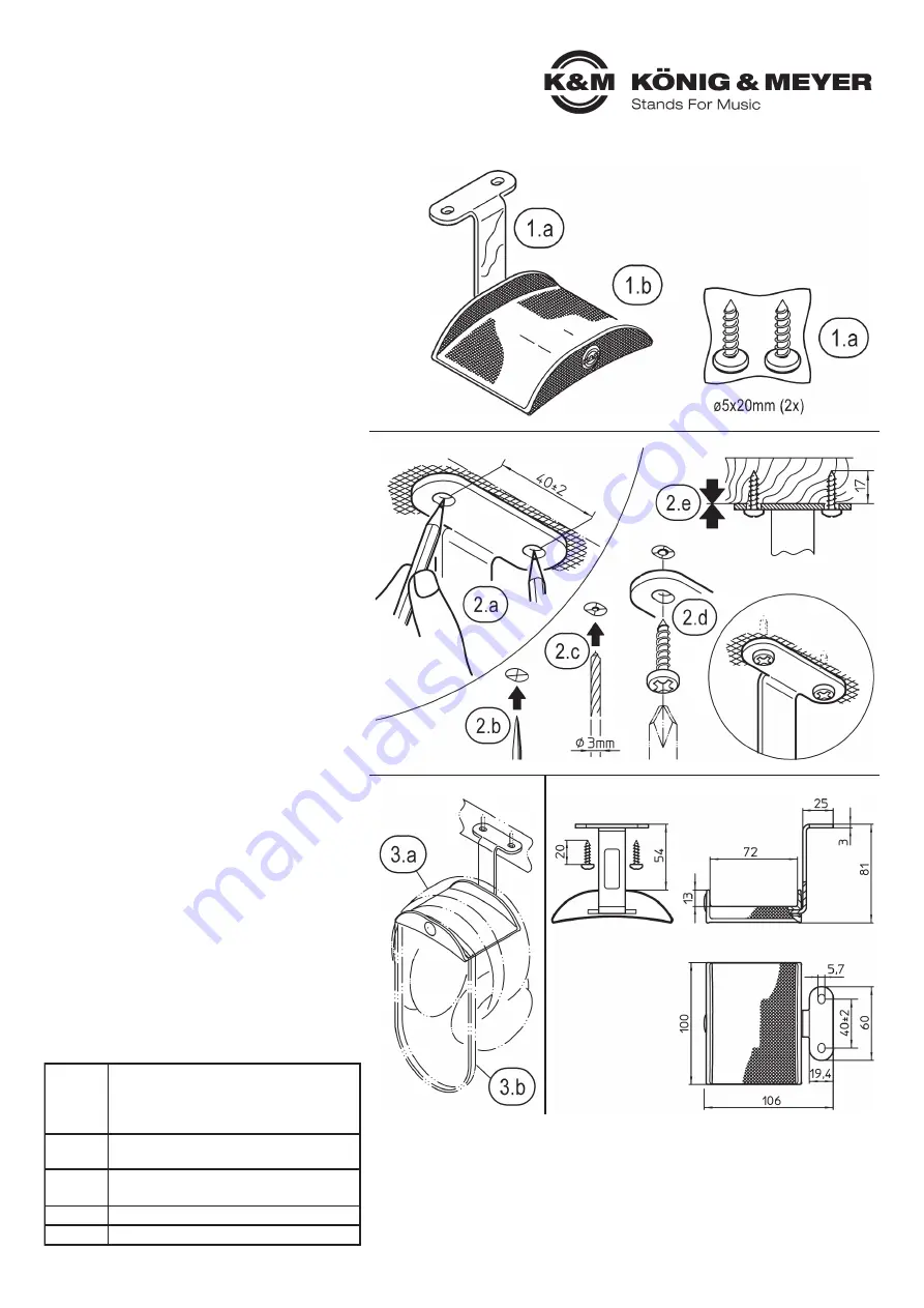 Konig & Meyer 16330 Quick Manual Download Page 3