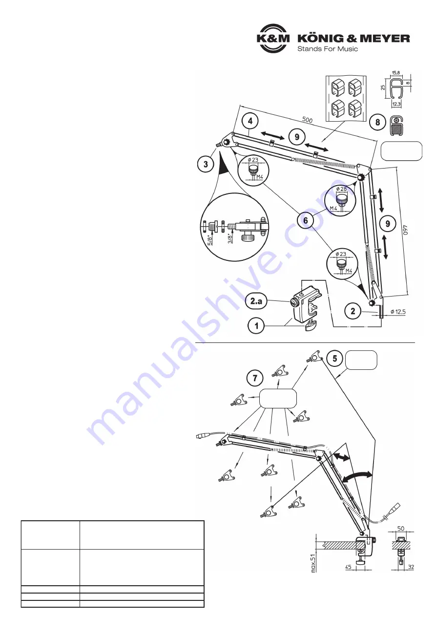 Konig & Meyer 23840 Quick Start Manual Download Page 2