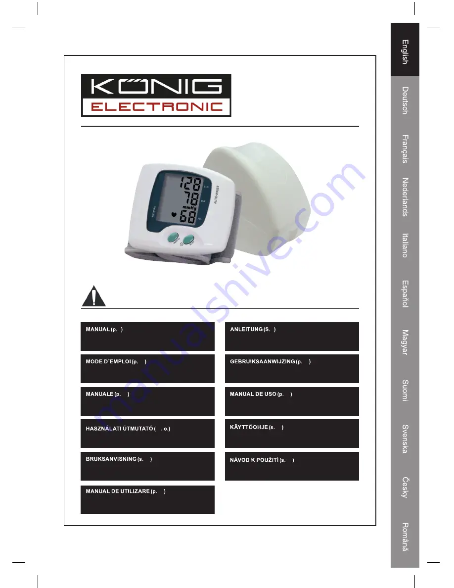 Konig HC-BLDPRESS10 Instruction Manual Download Page 1