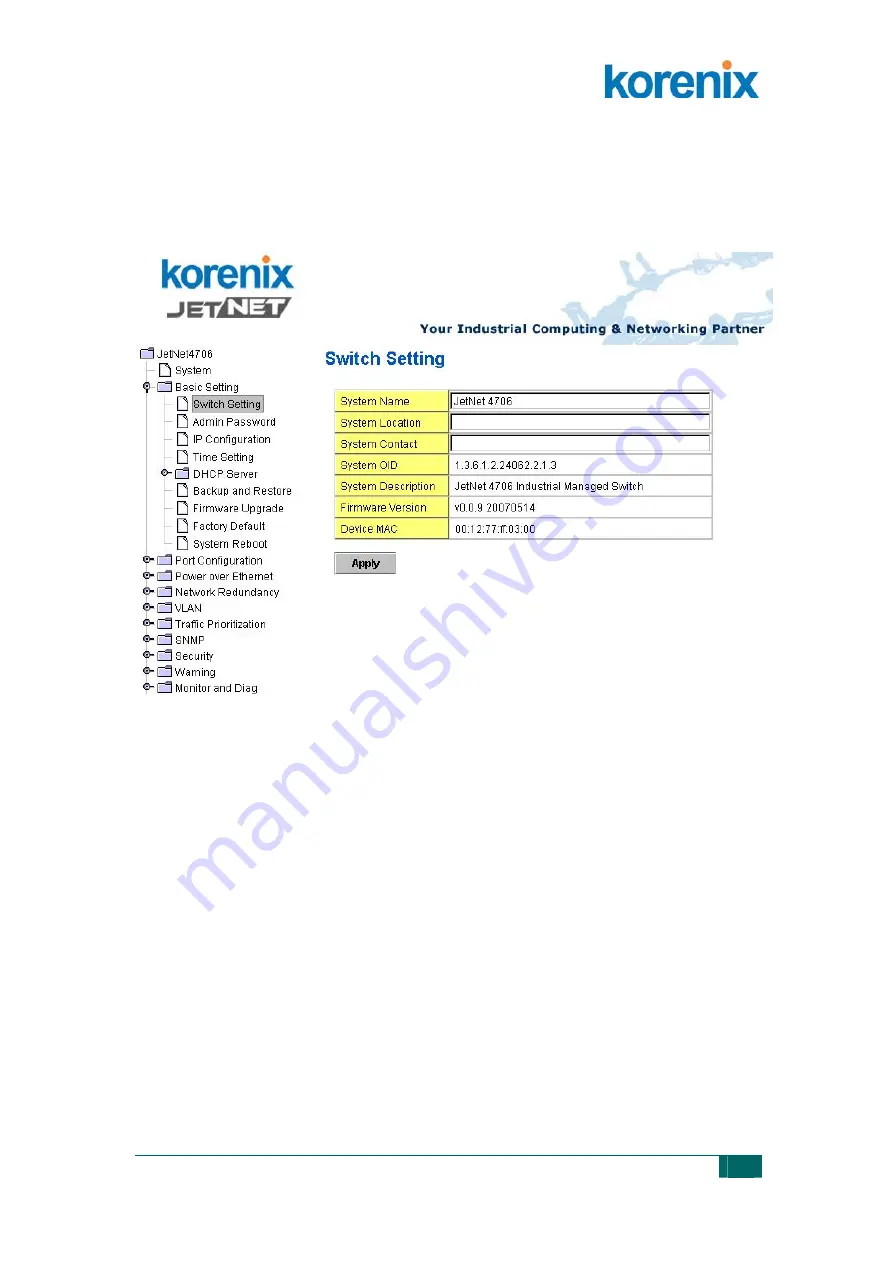 Korenix JetRock Series User Manual Download Page 20