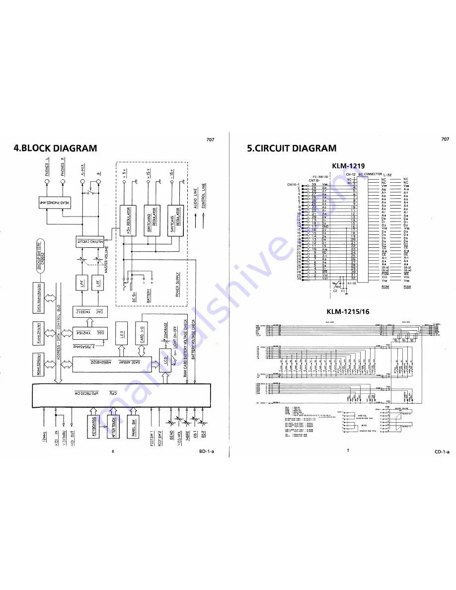 Korg 707 Service Manual Download Page 7