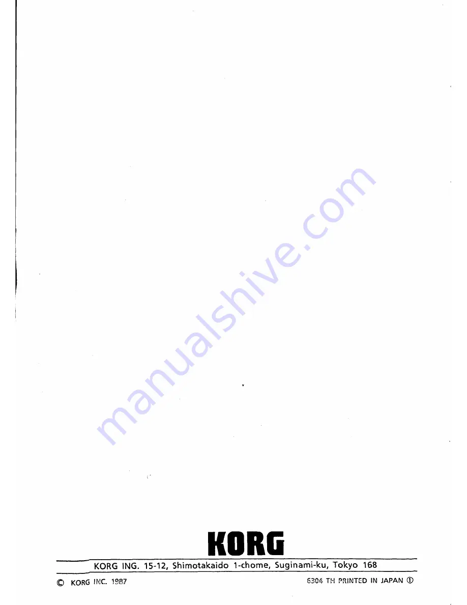 Korg 707 Service Manual Download Page 22