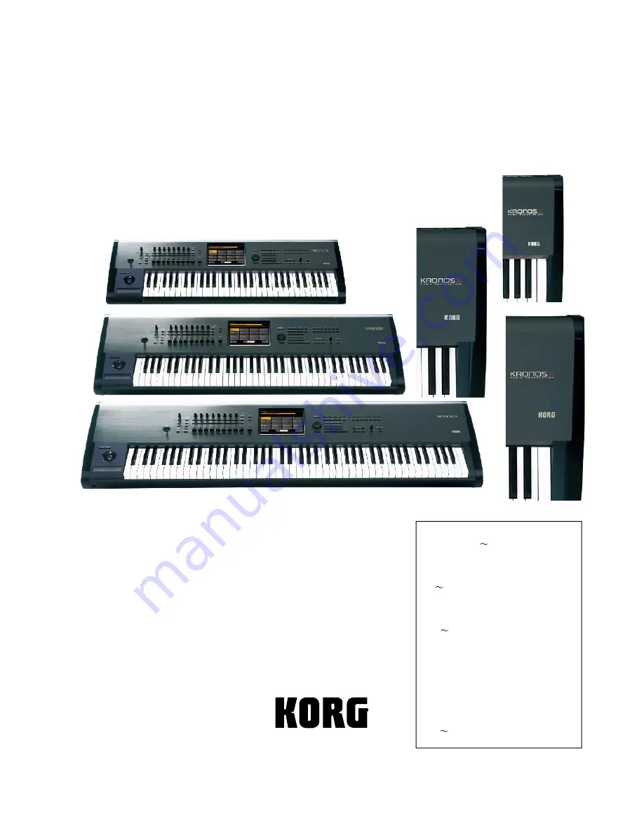 Korg KRONOS 61 Service Manual Download Page 1