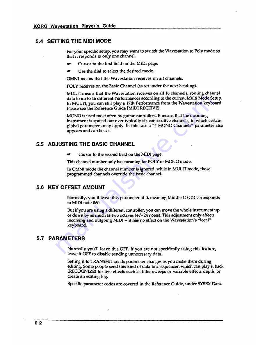 Korg Wavestation Player'S Manual Download Page 30