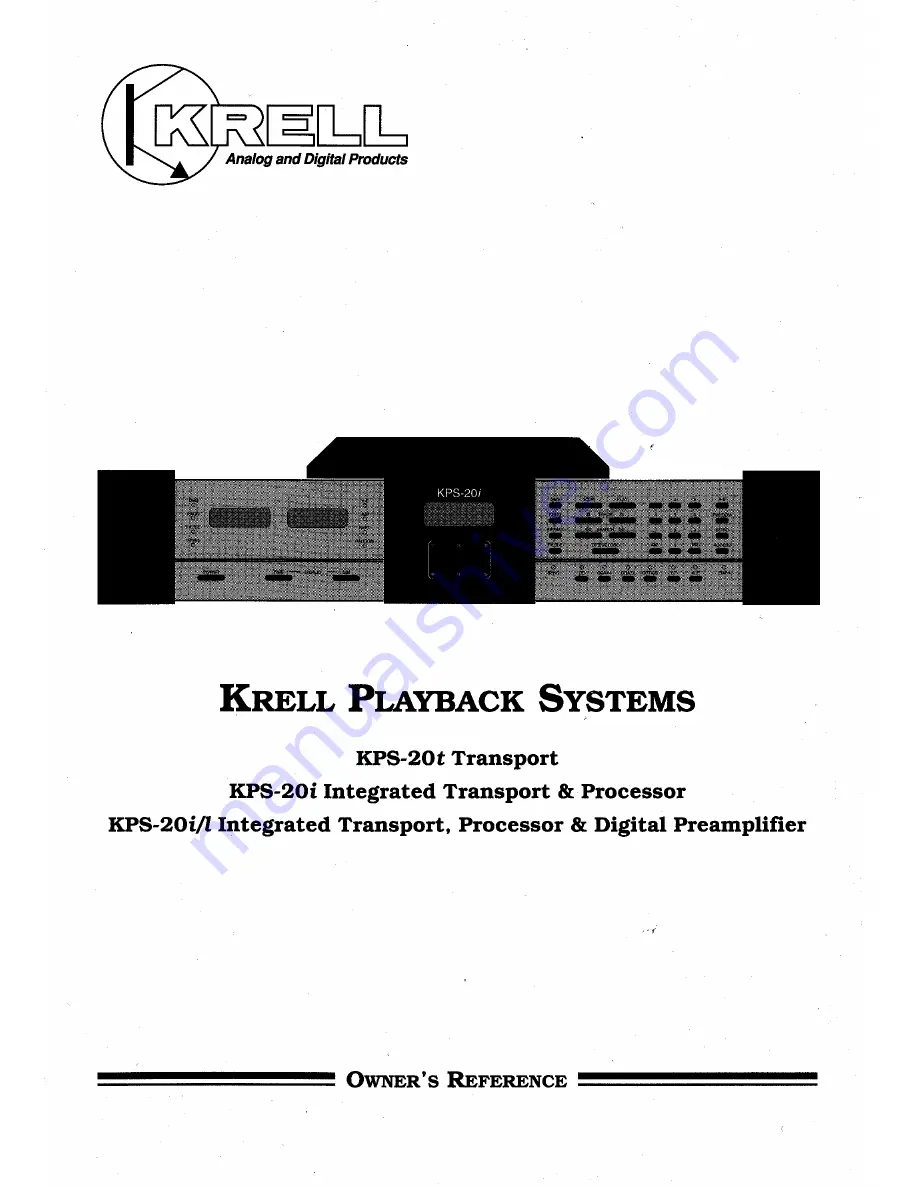 Krell Industries KPS-20i Скачать руководство пользователя страница 1