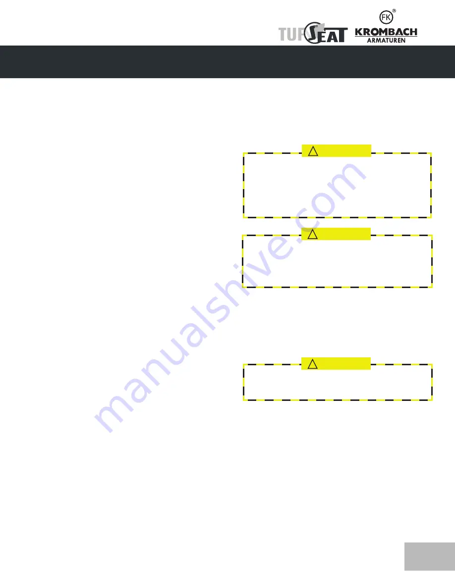 KROMBACH TUFSEAT Performance Series Installation, Operation And Maintenance Manual Download Page 7
