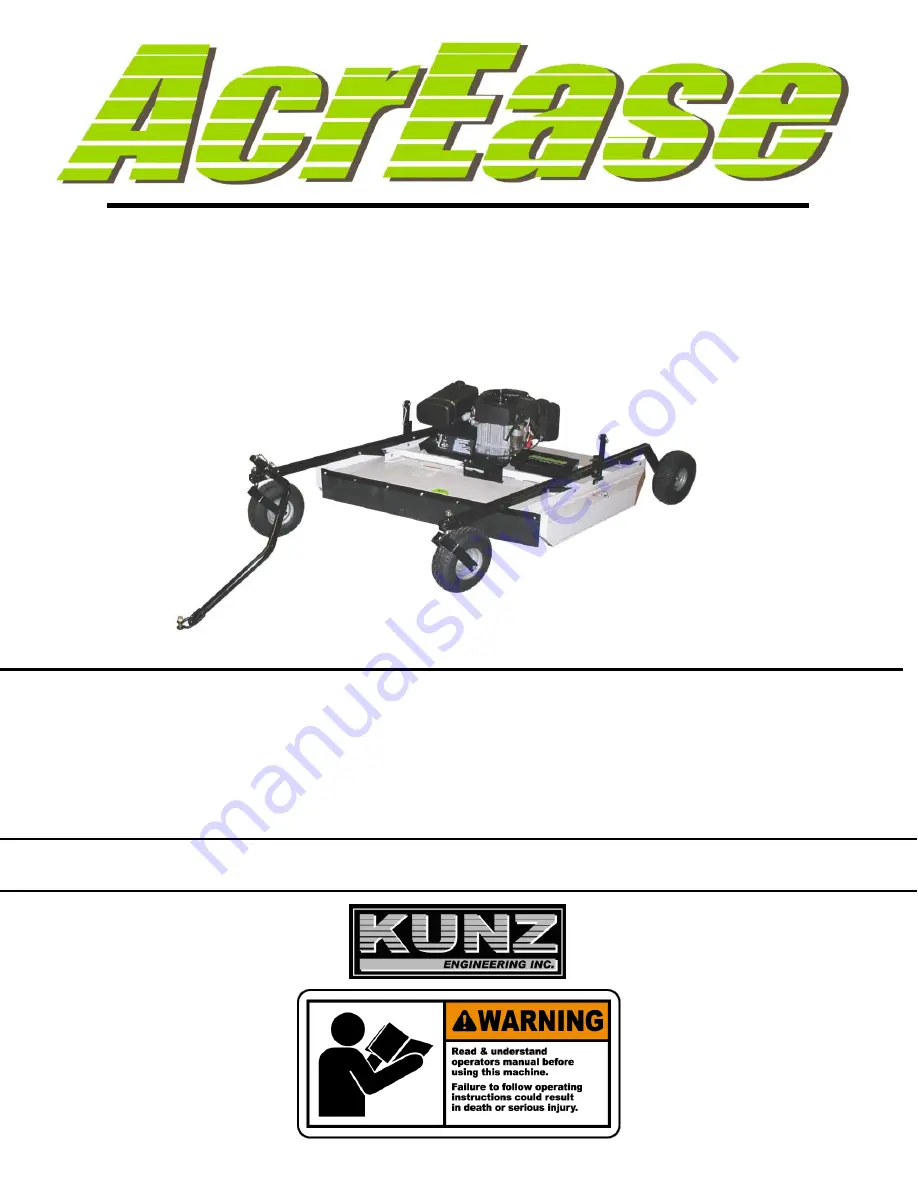 Kunz AcrEase MR55BE Owner'S Manual With Assembly Instructions Download Page 1