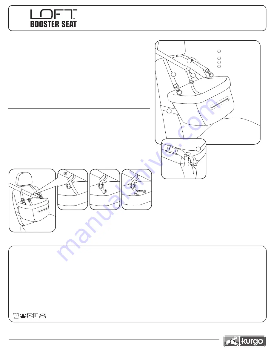 Kurgo LOFT BOOSTER SEAT Instructions And Care Download Page 2