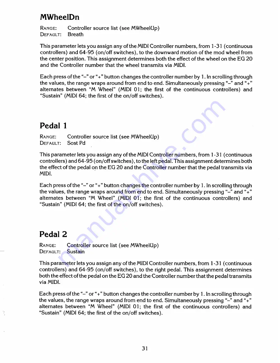 Kurzweil ENSEMBLE GRANDE PIANO EG20 Manual Download Page 31