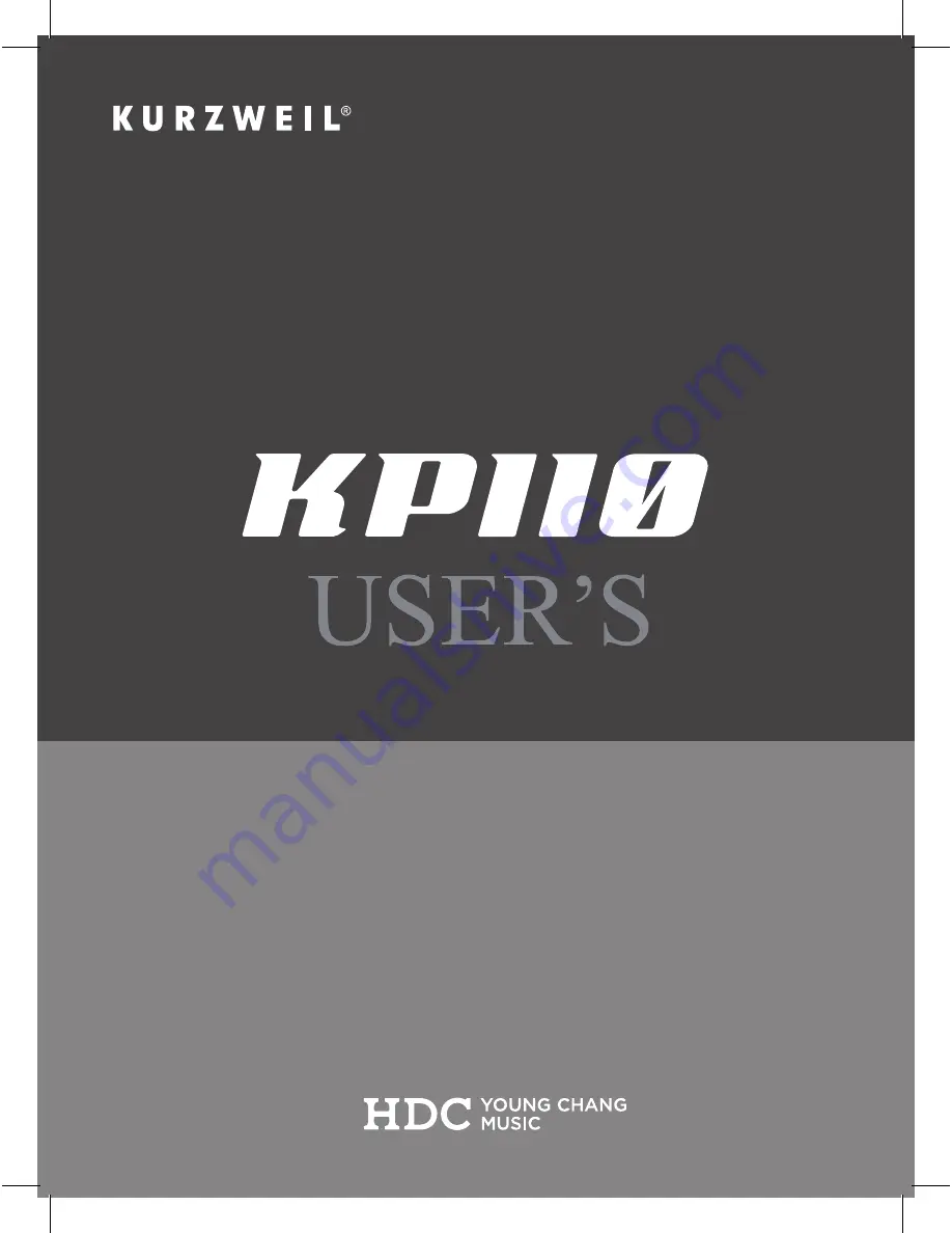 Kurzweil KP110 User Manual Download Page 1