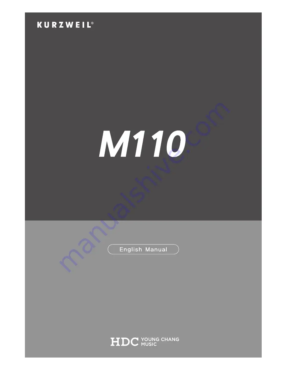 Kurzweil M110 User Manual Download Page 1