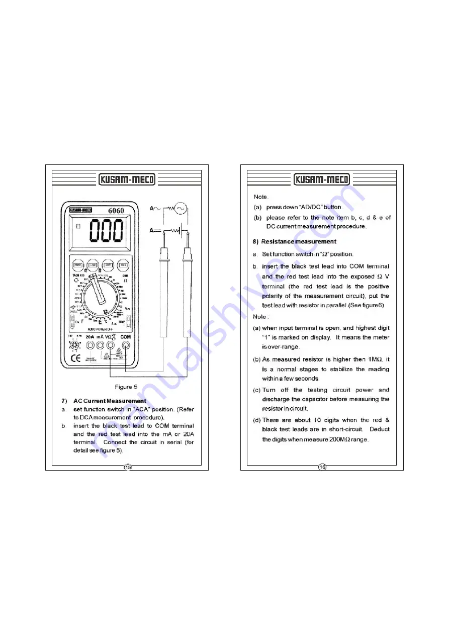 Kusam-meco 6060 Operation Manual Download Page 10