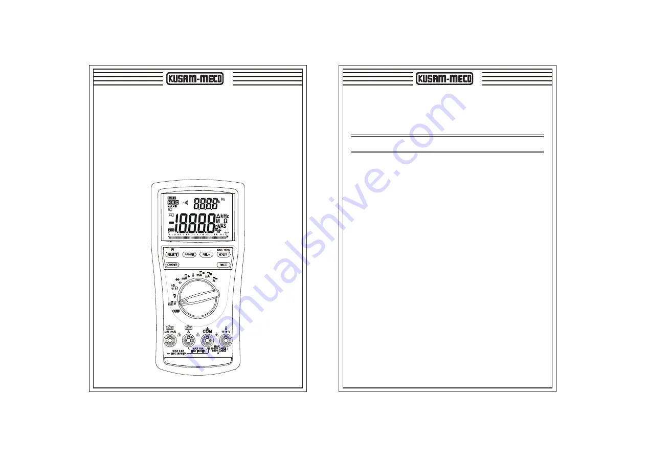 Kusam-meco KM 839 Operation Manual Download Page 2