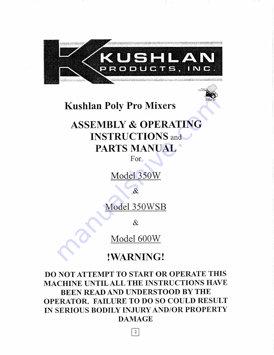 Kushlan 350W Assembly & Operating Instructions Download Page 2