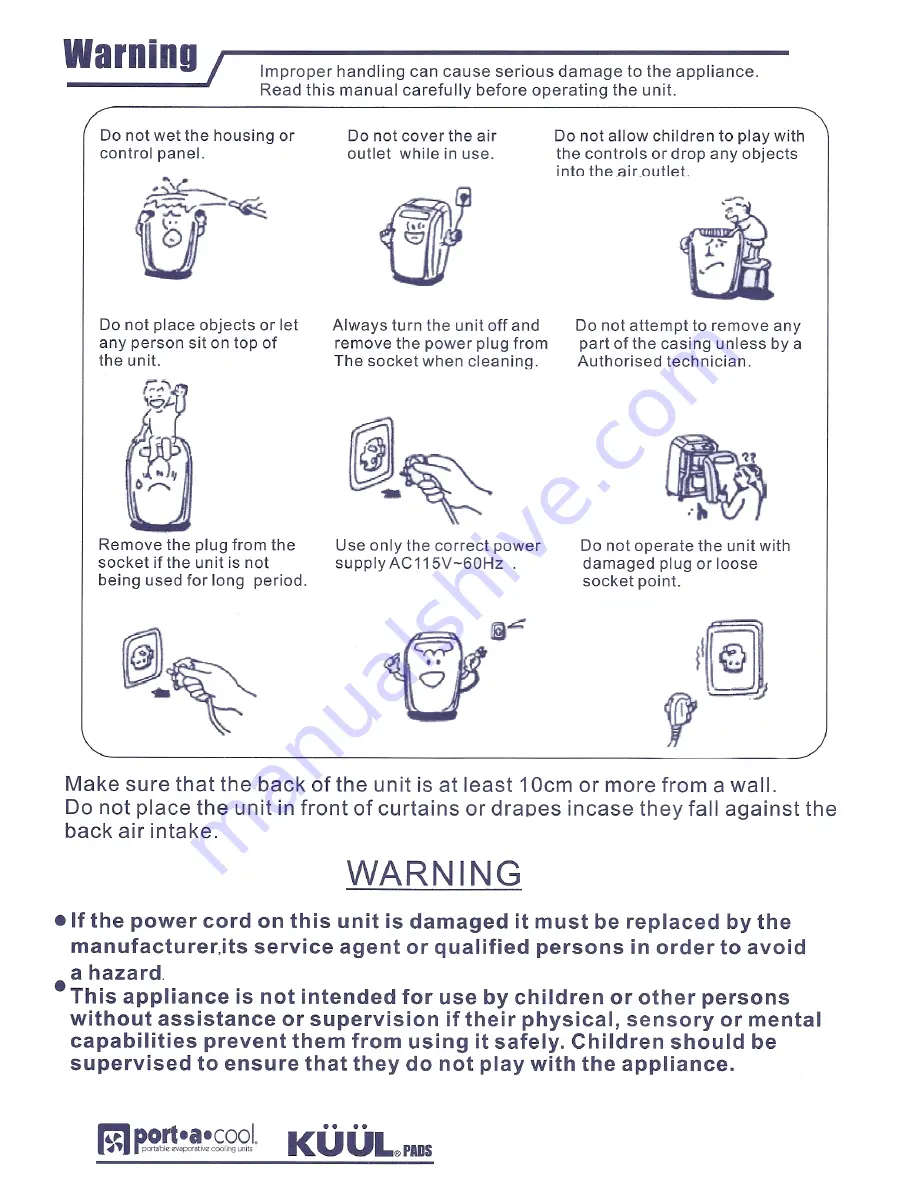 KUULAIRE PACMA120S Use And Care Manual Download Page 3