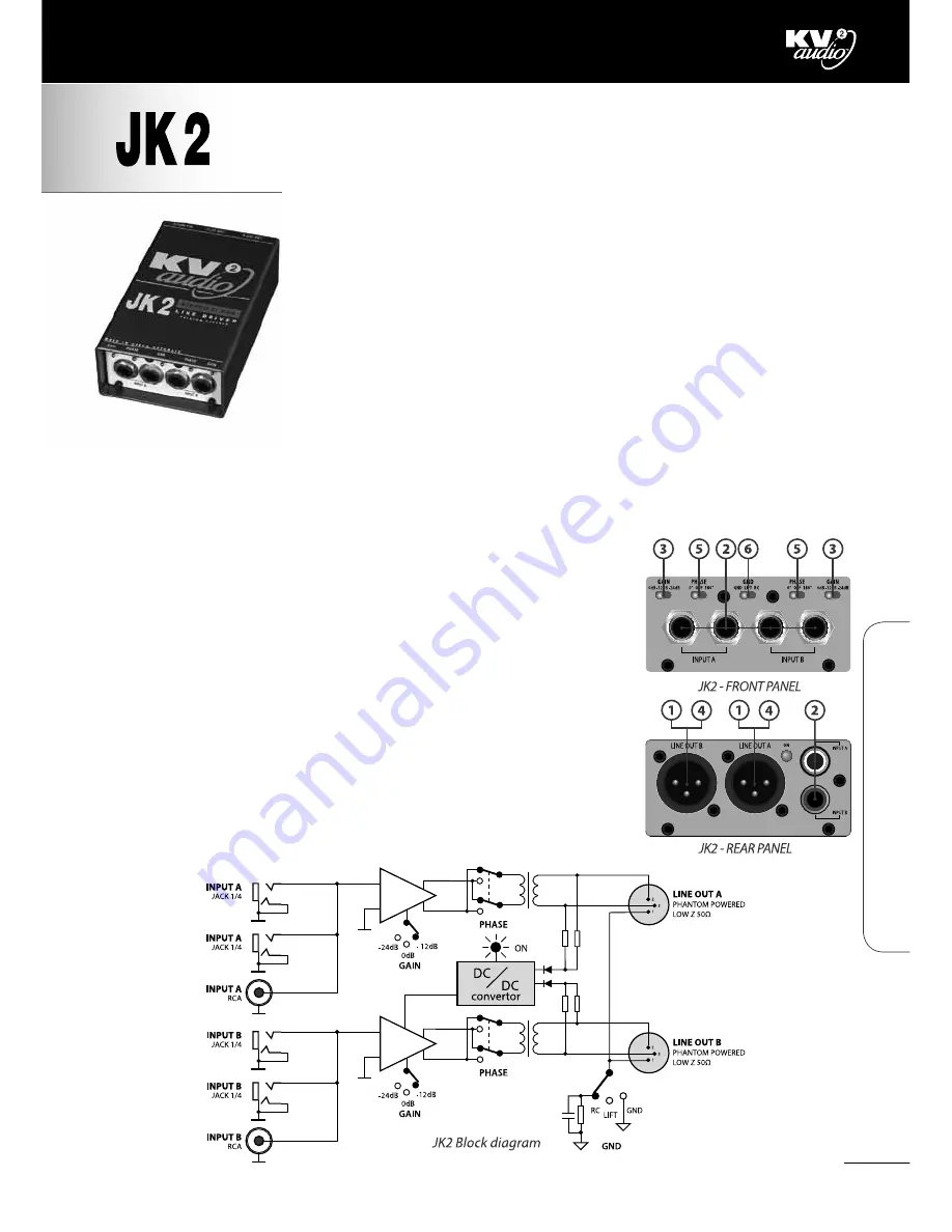 KV2 Audio JK1 Скачать руководство пользователя страница 6