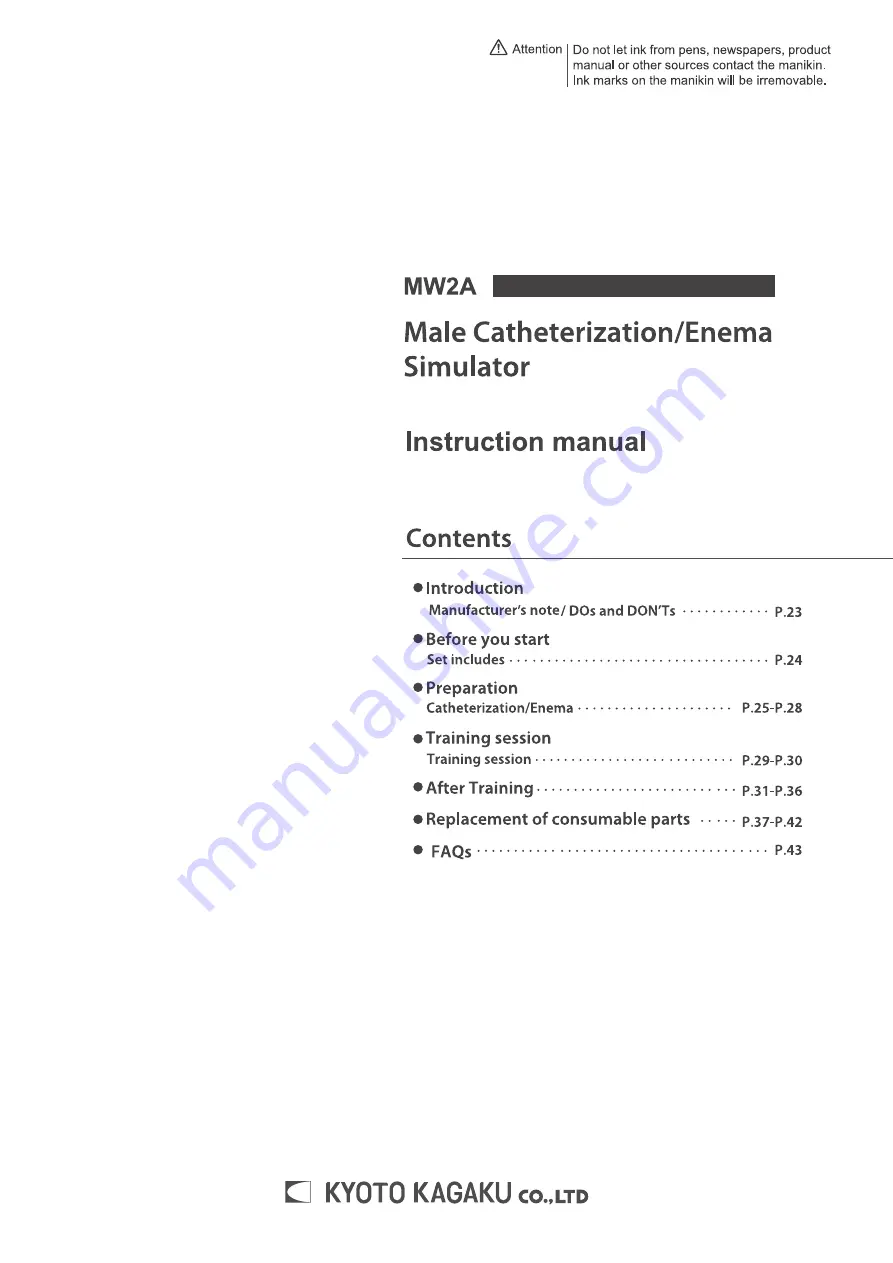 Kyoto Kagaku MW2A Instruction Manual Download Page 3