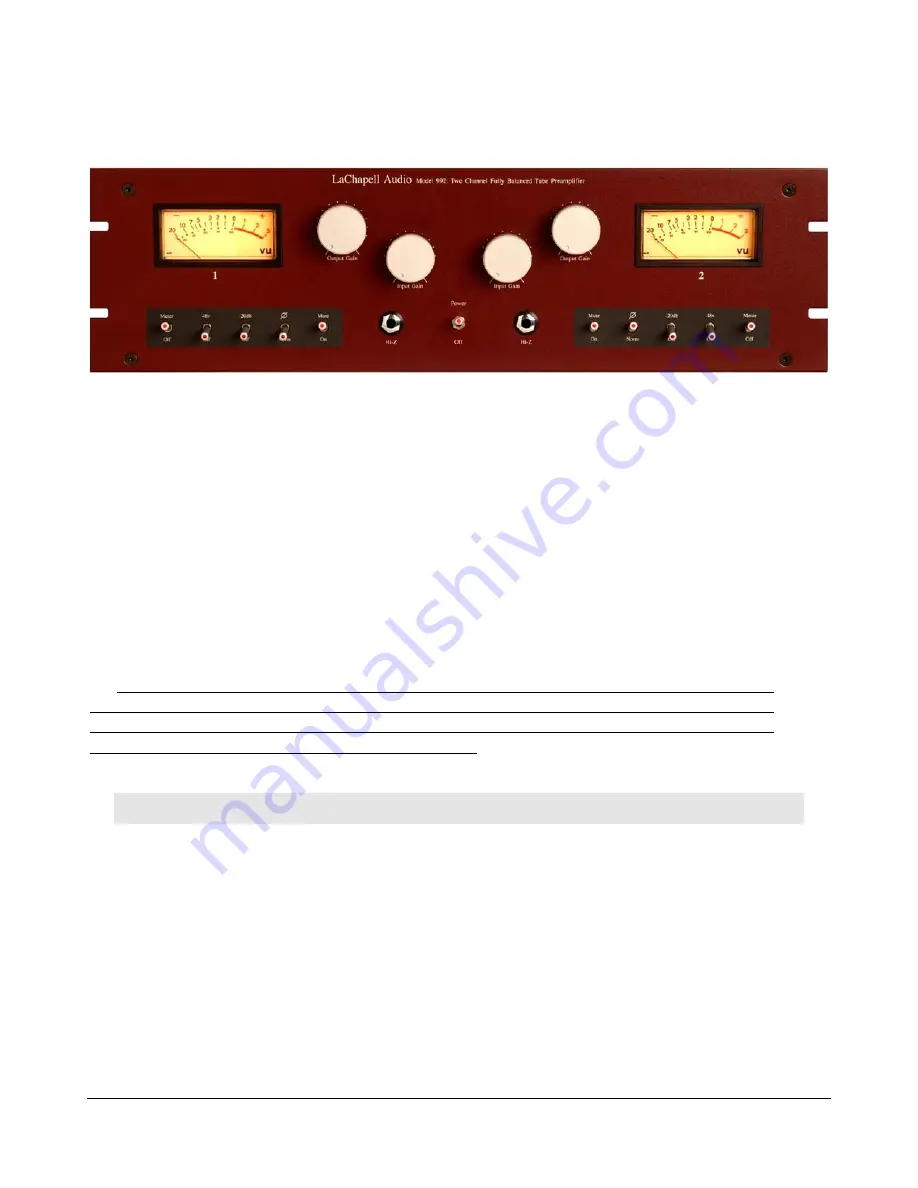 LaChapell Audio 992 Скачать руководство пользователя страница 5