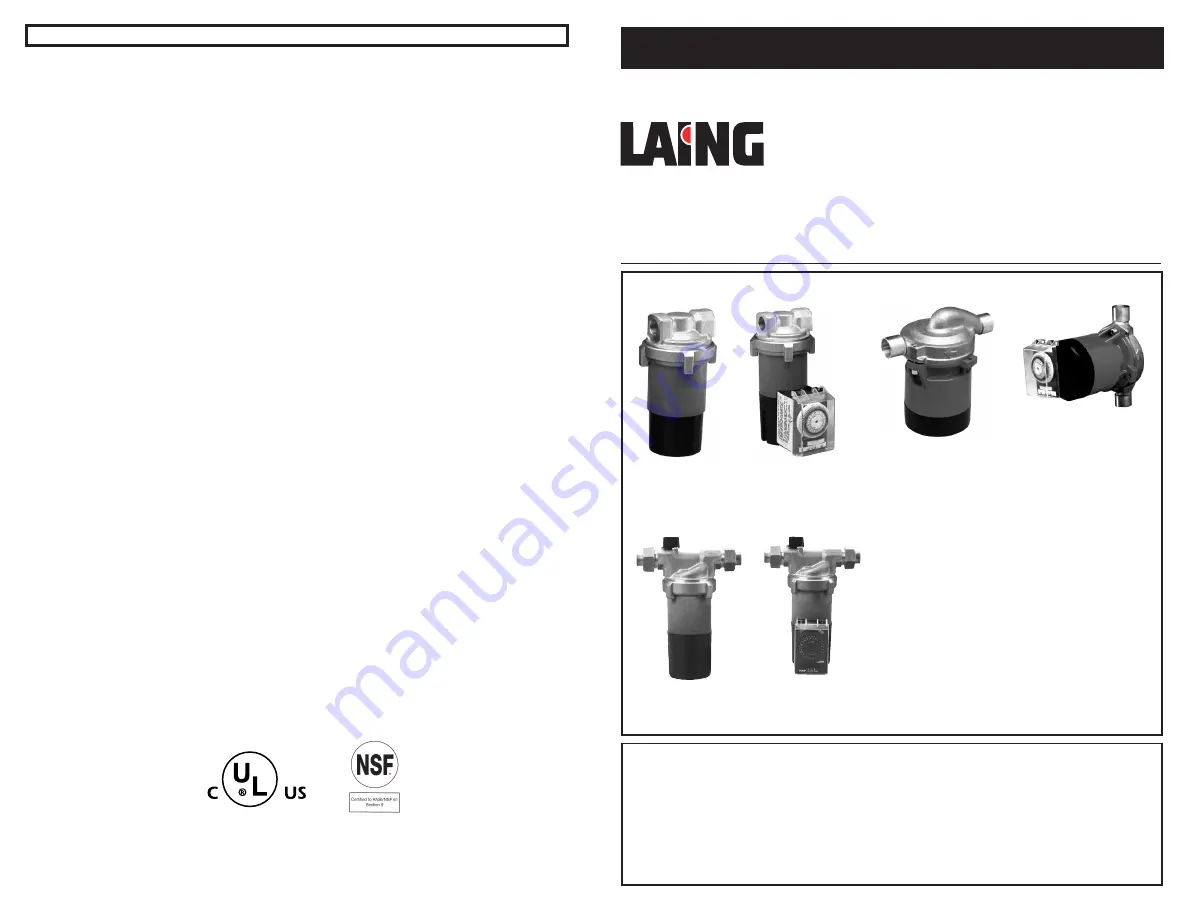 Laing SM-303-B Installation & Operating Manual Download Page 8