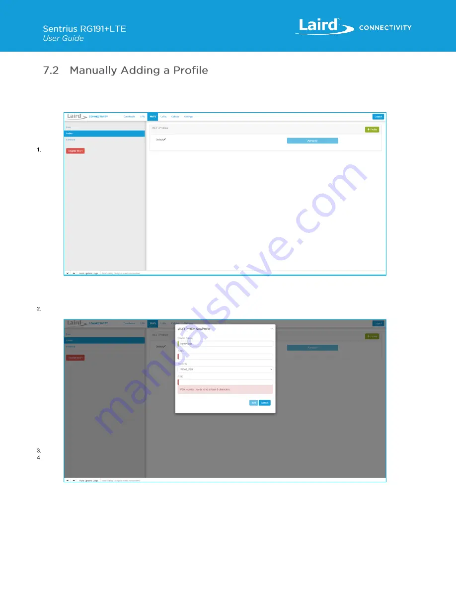 Laird Sentrius RG191+LTE User Manual Download Page 21