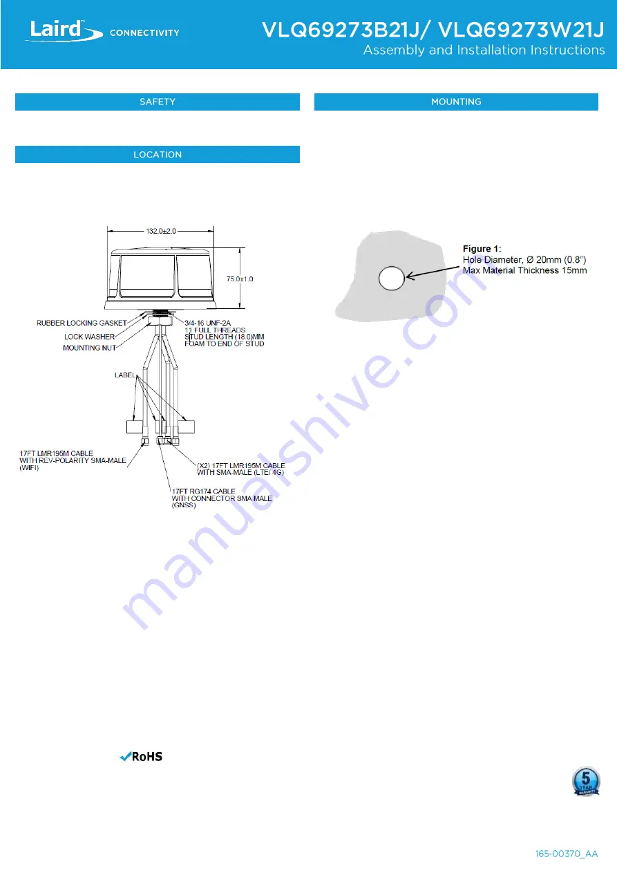 Laird VLQ69273B21J Assembly And Installation Instructions Download Page 2