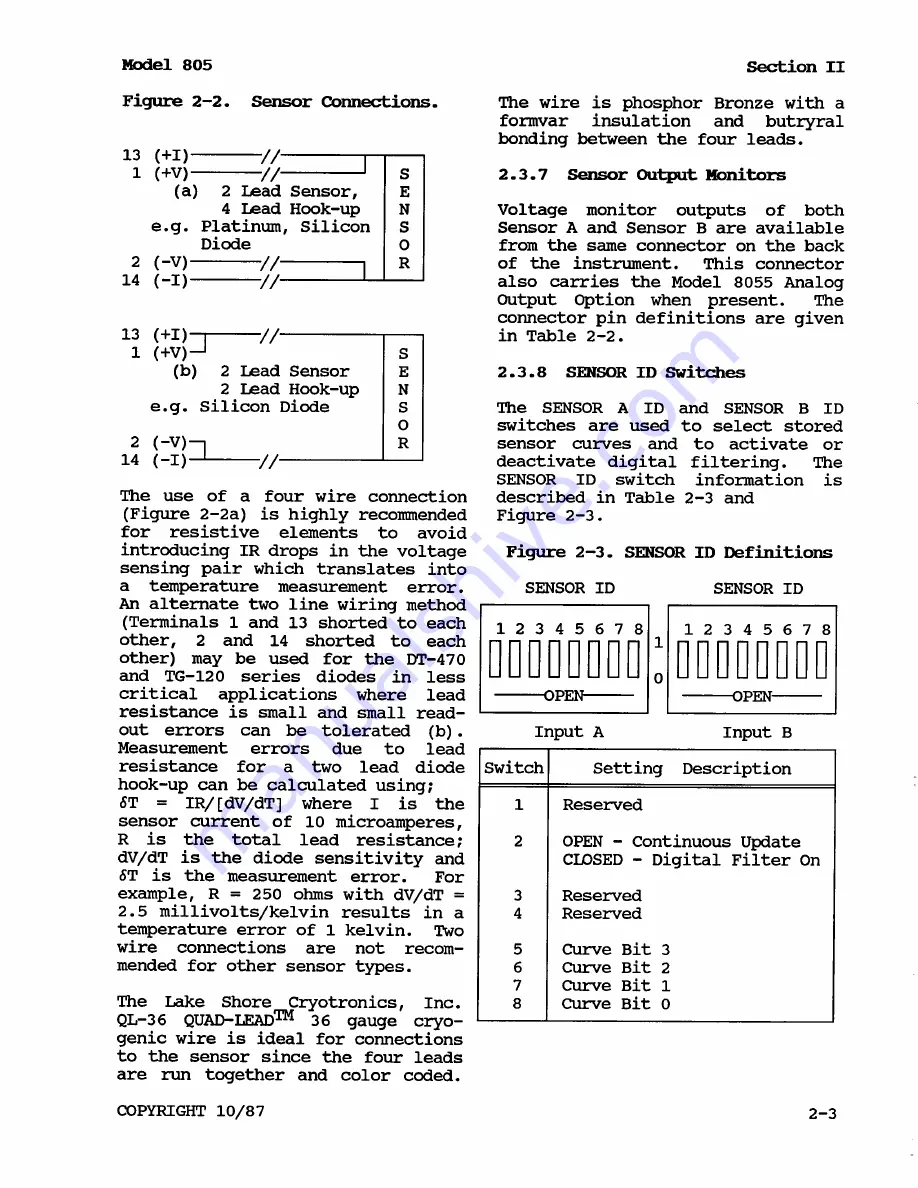 Lake Shore 805 User Manual Download Page 15