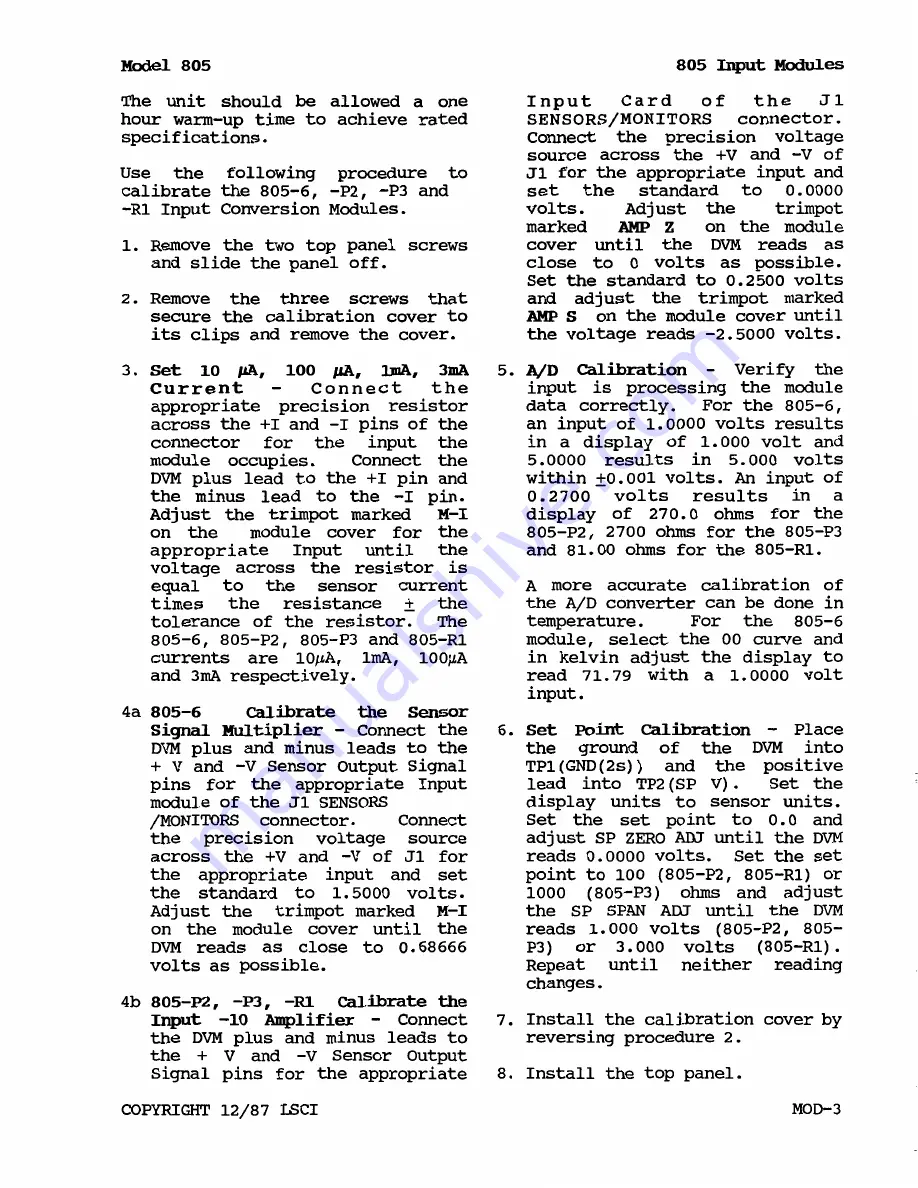 Lake Shore 805 User Manual Download Page 59