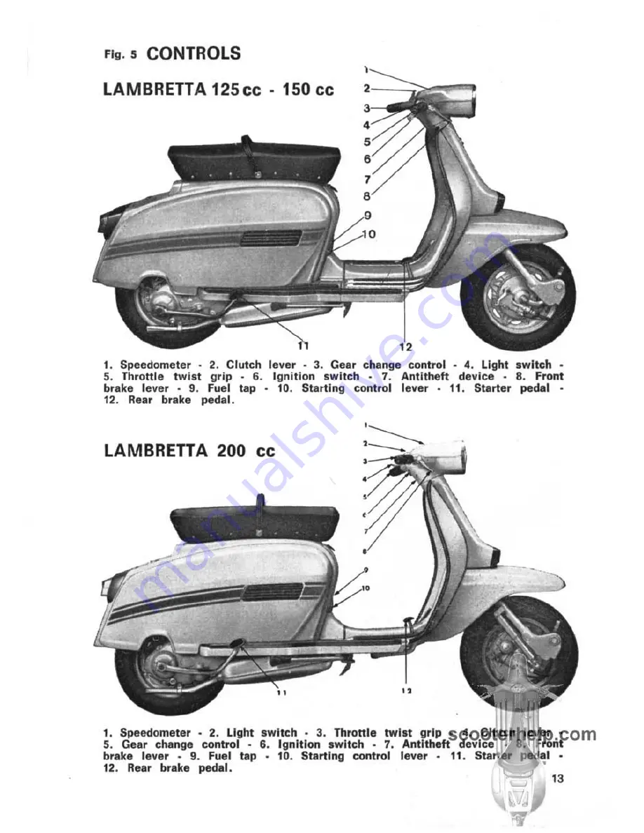 Lambretta 125 dl Instruction Booklet Download Page 13