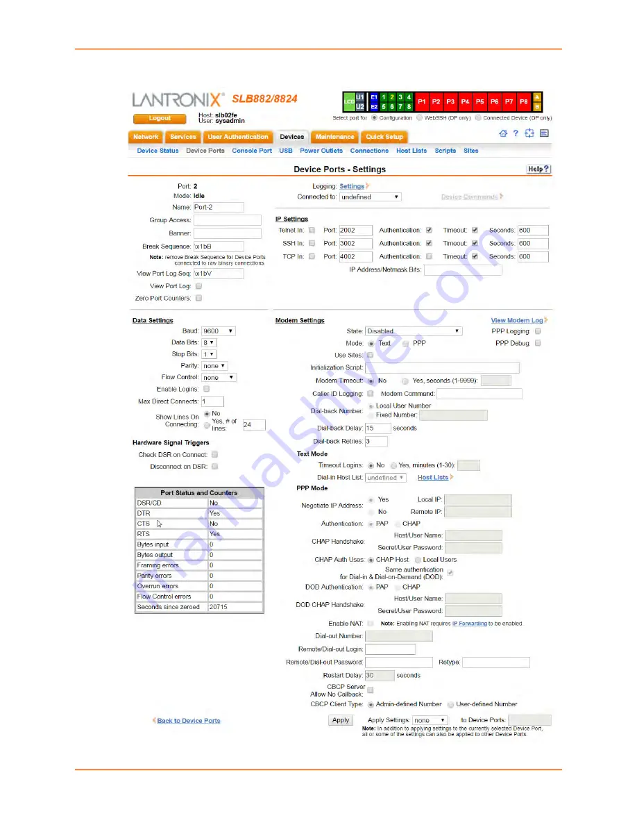 Lantronix 100-120 VAC SLB User Manual Download Page 114