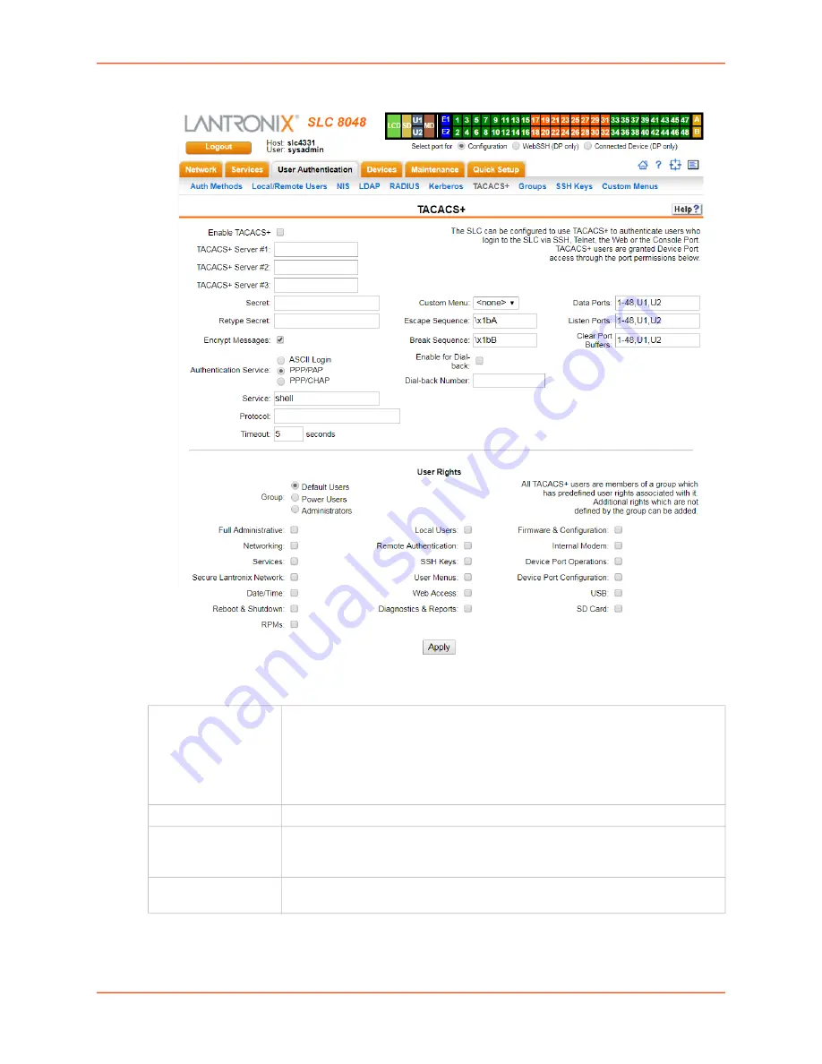 Lantronix SLC 8000 Series User Manual Download Page 279