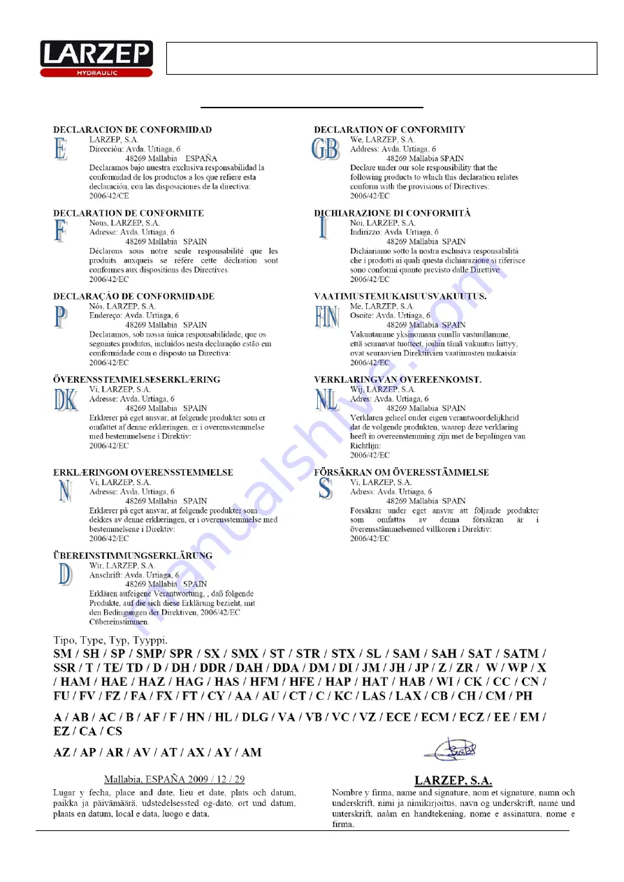 Larzep EE03116-CE Instruction Manual Download Page 6