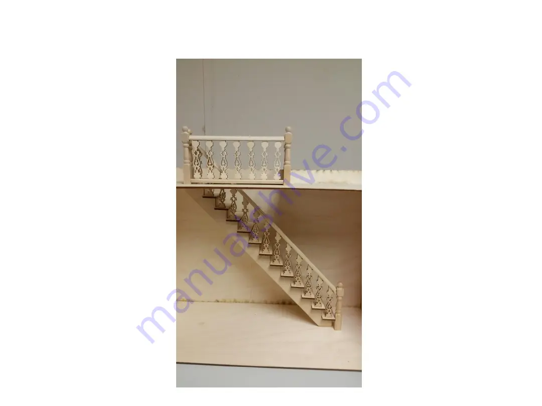 Laser Dollhouse Designs Straight Staircase and Landing rail Assembly Instruction Manual Download Page 1