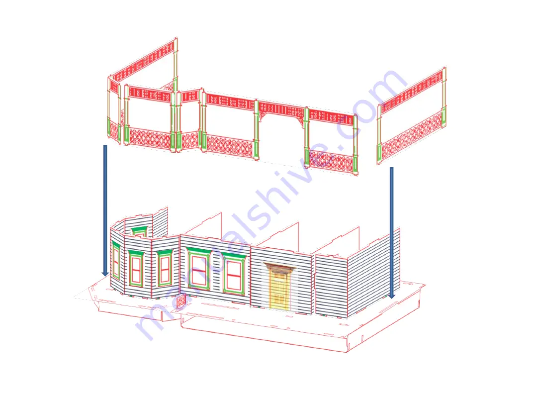 Laser Dollhouse Designs Victorian Farmhouse Assembly Instructions Manual Download Page 7