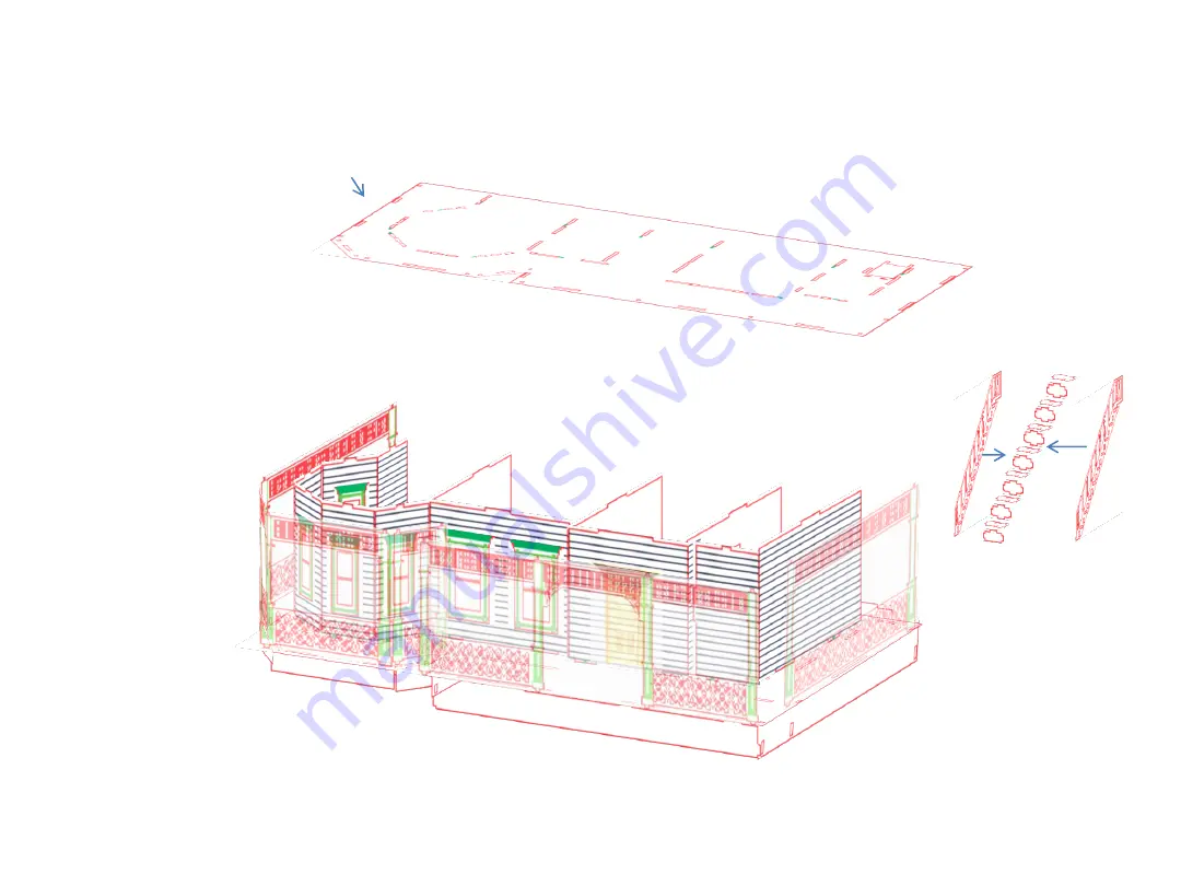 Laser Dollhouse Designs Victorian Farmhouse Assembly Instructions Manual Download Page 8