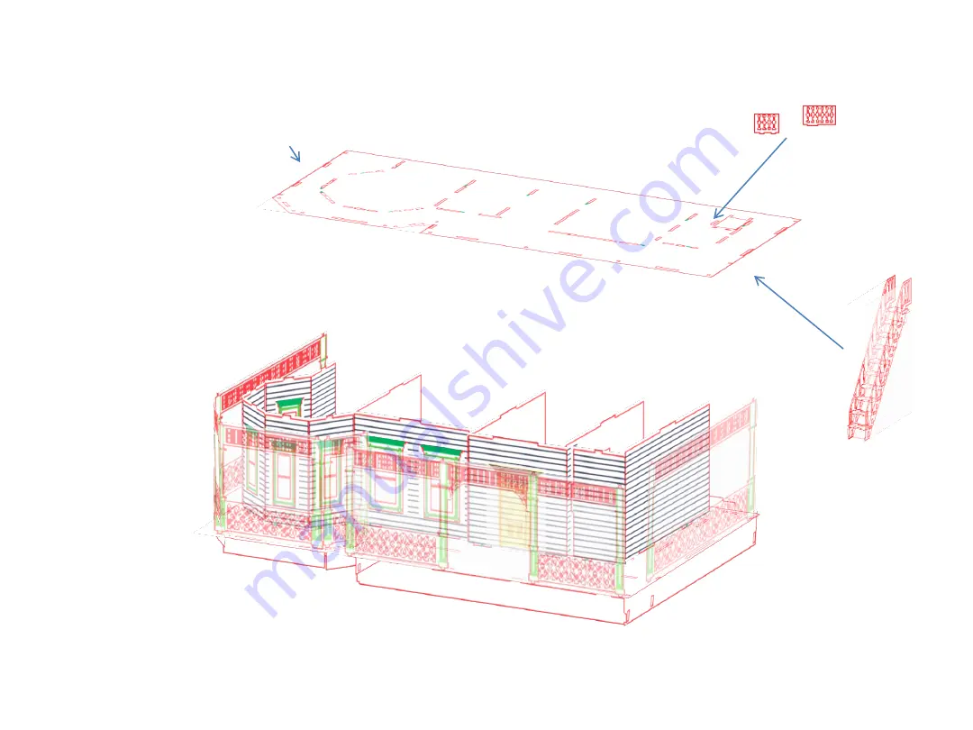 Laser Dollhouse Designs Victorian Farmhouse Assembly Instructions Manual Download Page 9