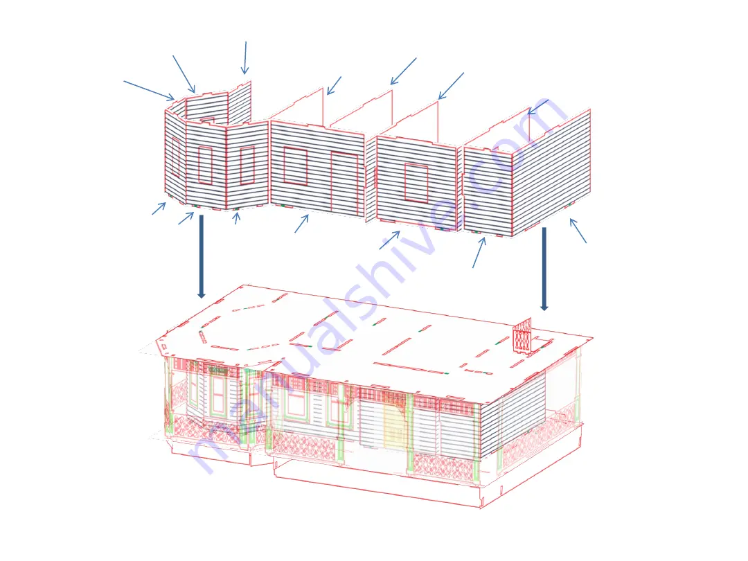 Laser Dollhouse Designs Victorian Farmhouse Assembly Instructions Manual Download Page 11
