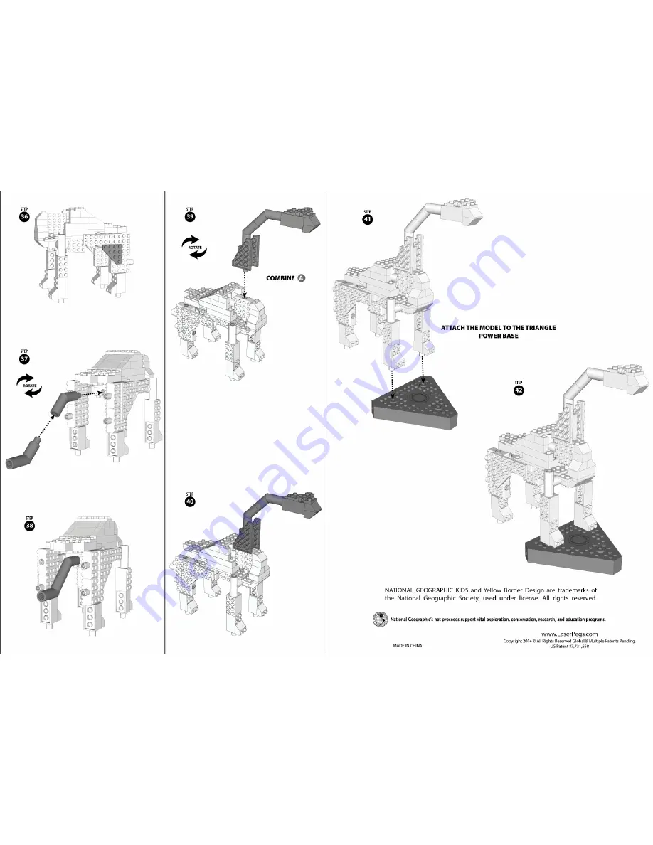 Laser Pegs Brachiosaur Assembly Instruction Download Page 4