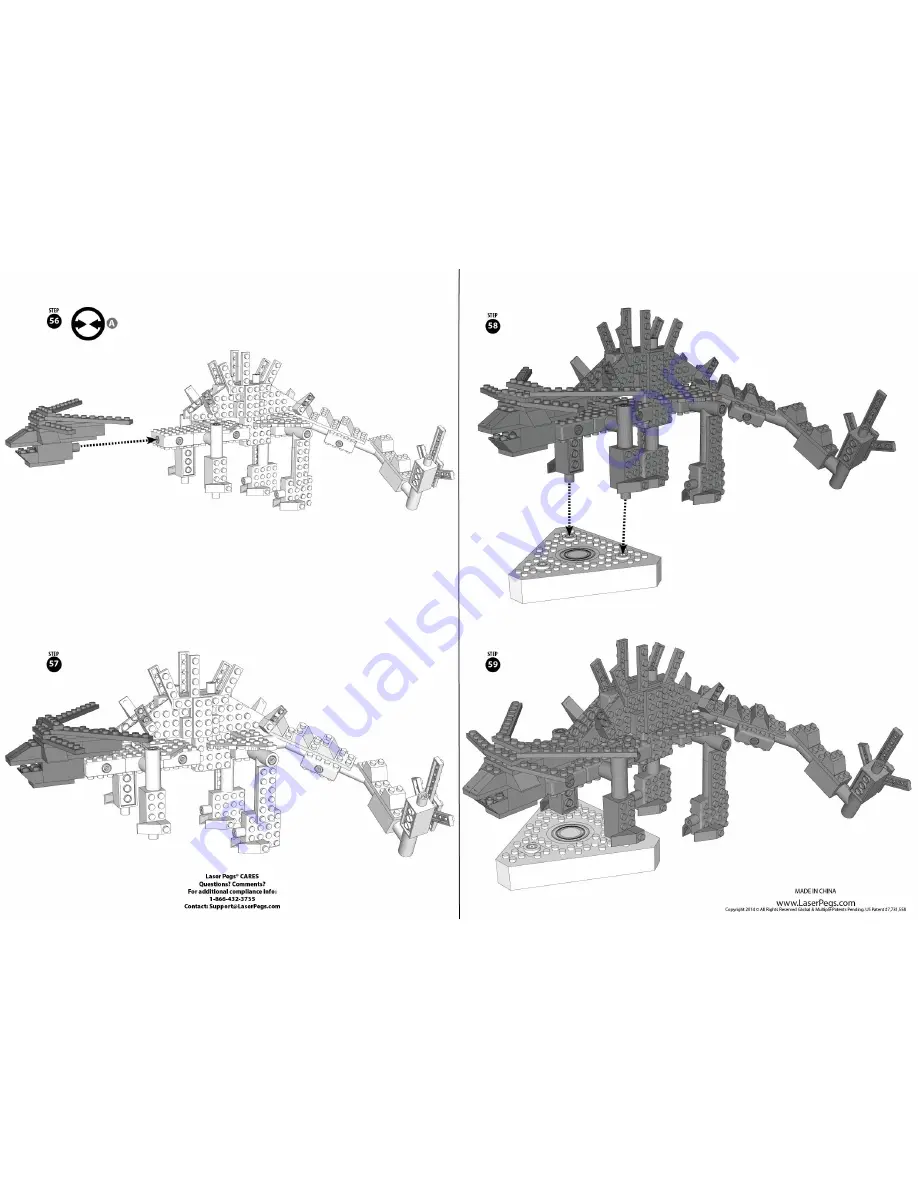 Laser Pegs CI200 Alien Beast Assembly Instructions Manual Download Page 8