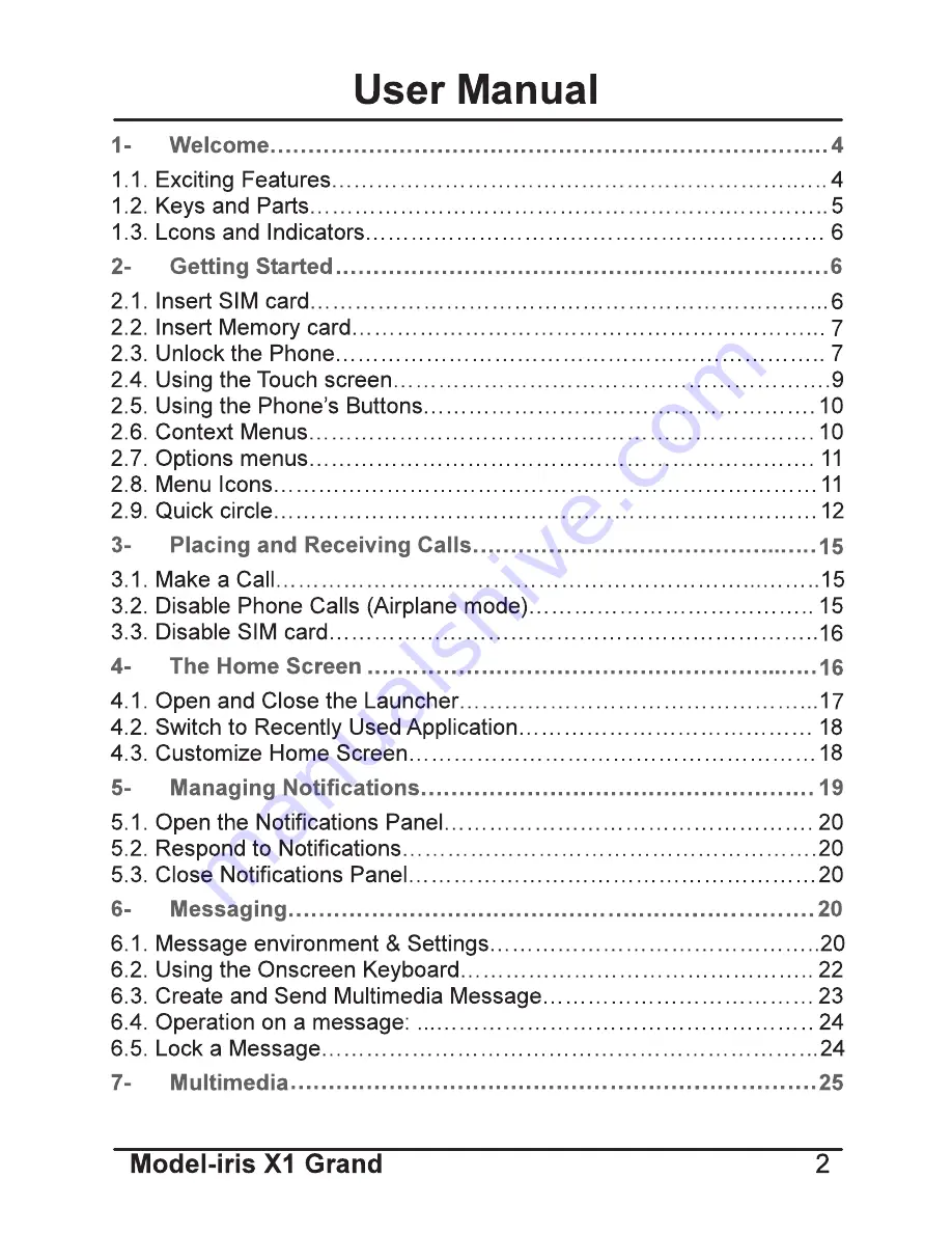 Lava iris X1 Atom User Manual Download Page 2