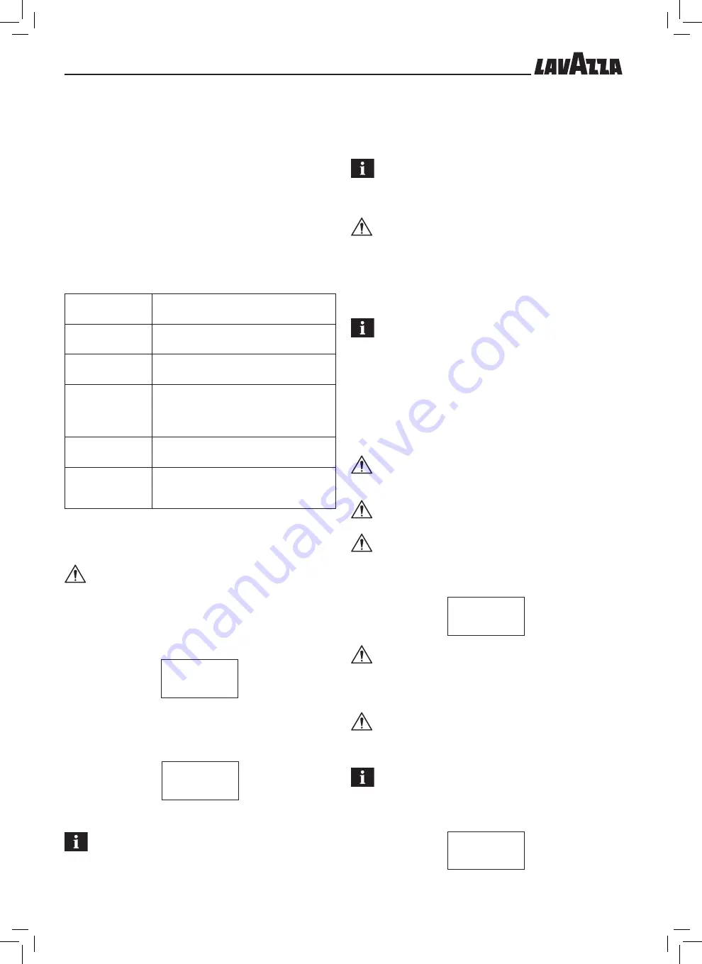 LAVAZZA Blue LB 2000 Instructions For Installation And Use Manual Download Page 48