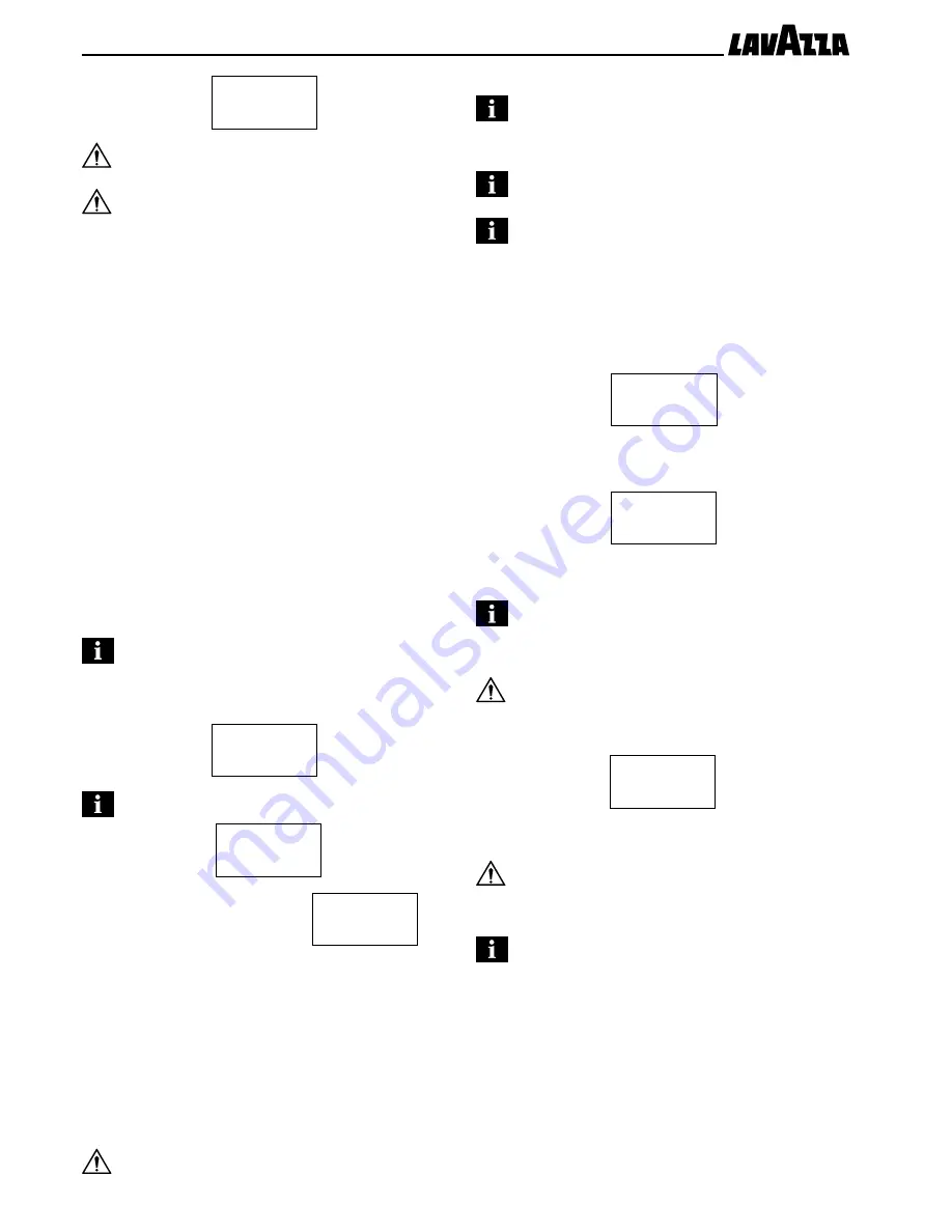 LAVAZZA LB2210 Instructions For Installation And Use Manual Download Page 40