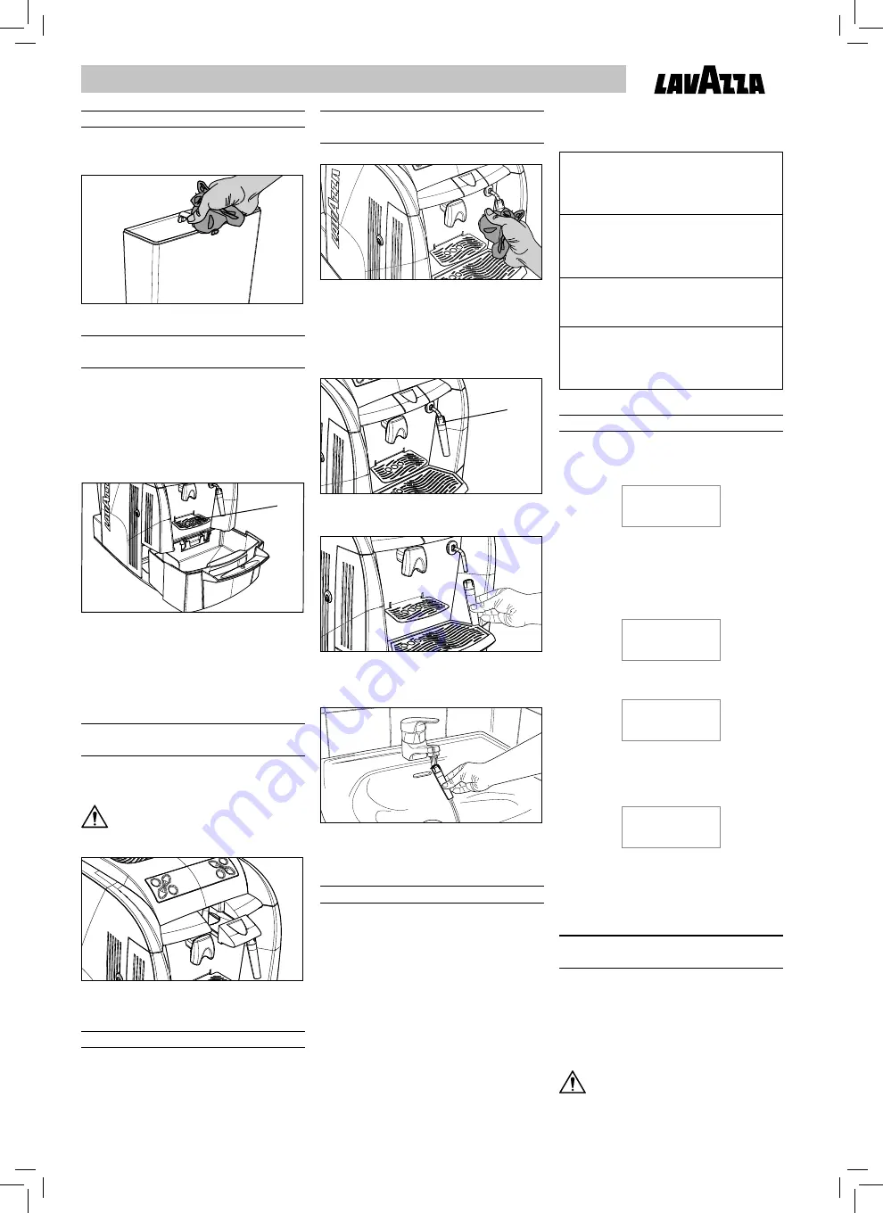 LAVAZZA LB2300 SINGLE CUP Operating Instructions Manual Download Page 28