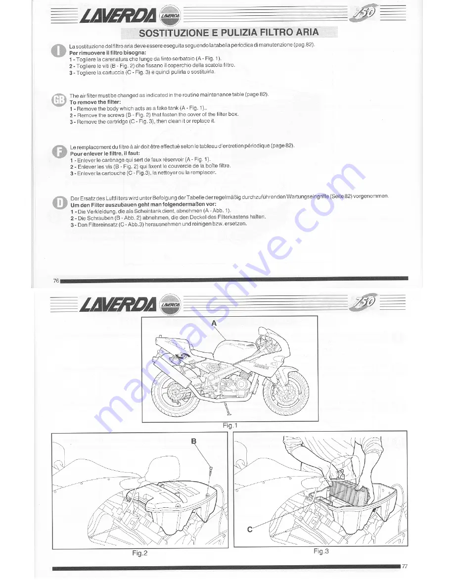 Laverda 750 Specifications - Operation - Maintenance Download Page 40