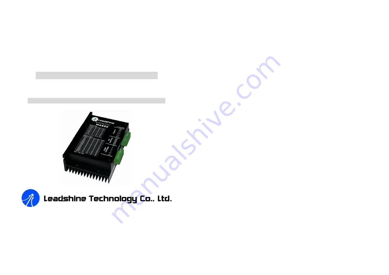 Leadshine Technology MA860 User Manual Download Page 1