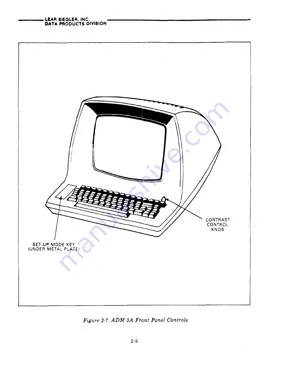 Lear Siegler ADM 3A User'S Reference Manual Download Page 25