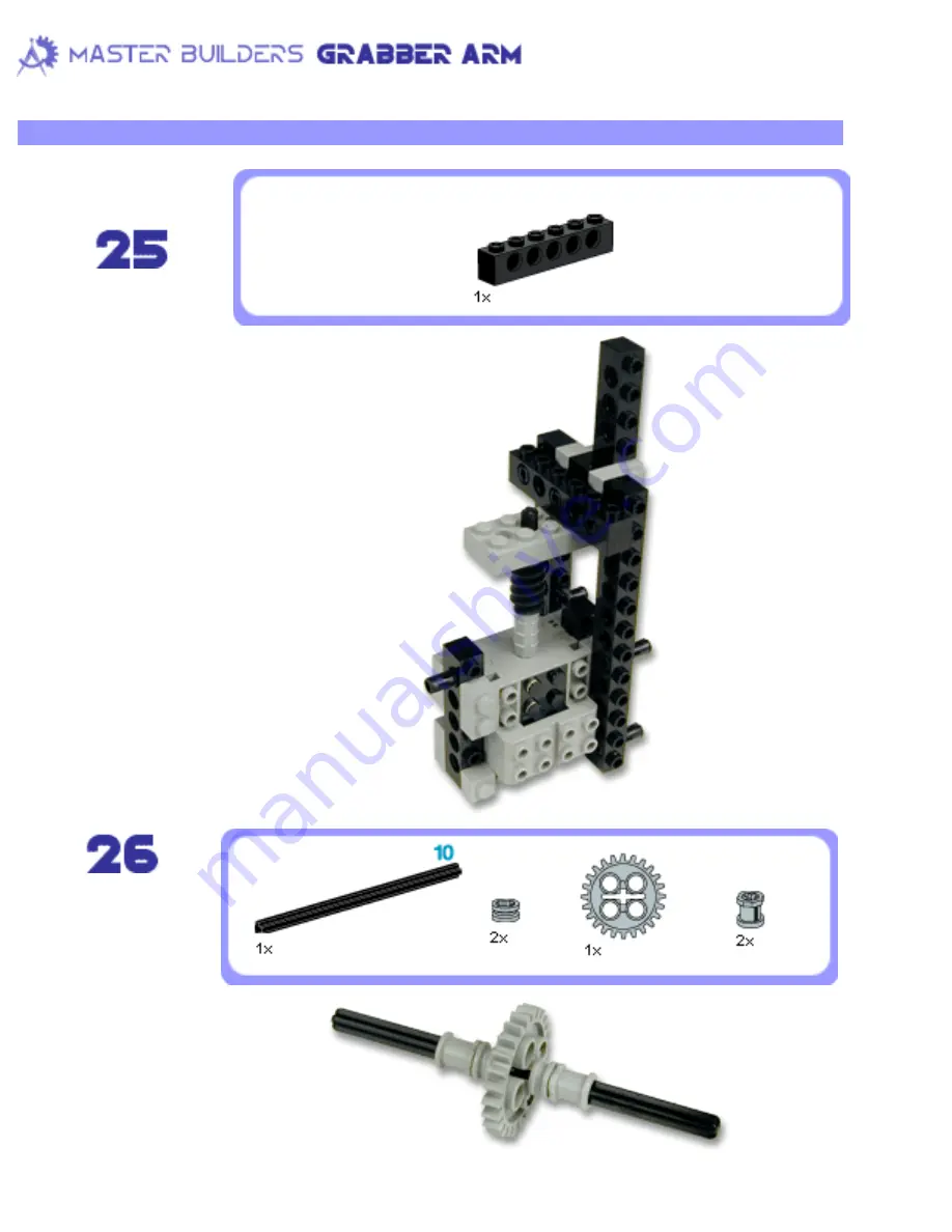 LEGO MASTER BUILDERS GRABBER ARM Building Instructions Download Page 16